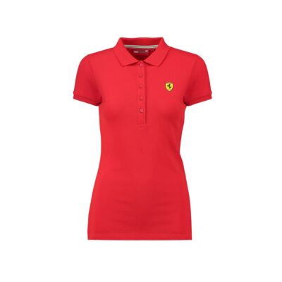 Ferrari női galléros póló - Scudetto piros