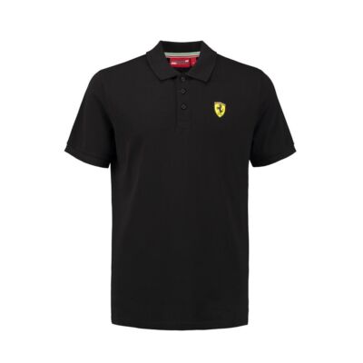 Ferrari galléros póló - Classic Scudetto fekete