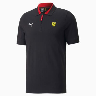 Ferrari galléros póló - Duocolor Stripe fekete