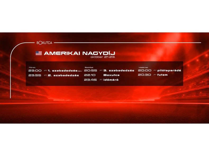 2022.10.21-23-i austini nagydíj menetrendje