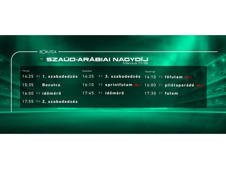 2023.03.17-19 szaúd-arábiai nagydíj menetrendje
