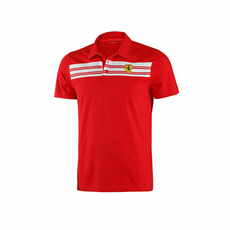 Ferrari galléros póló - Striped, piros