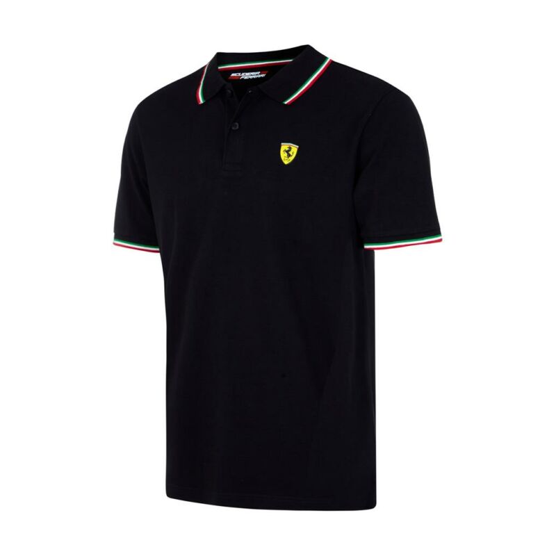 Ferrari galléros póló - Tricolore fekete