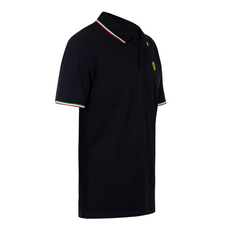 Ferrari galléros póló - Tricolore fekete