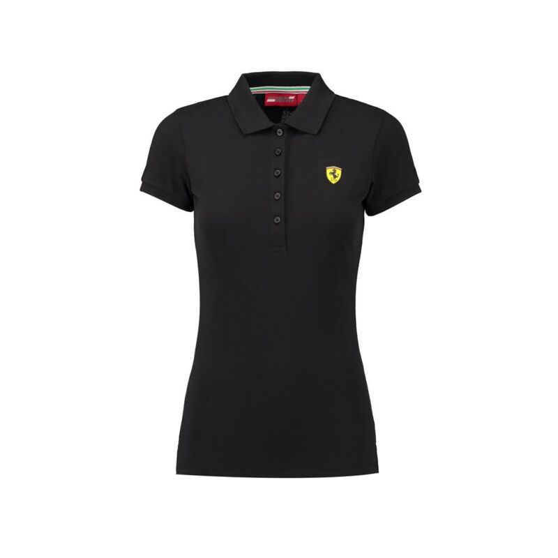 Ferrari női galléros póló - Scudetto fekete