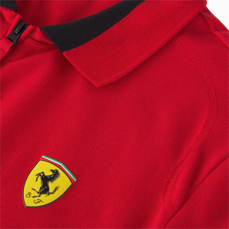Ferrari galléros póló - Duocolor Stripe piros