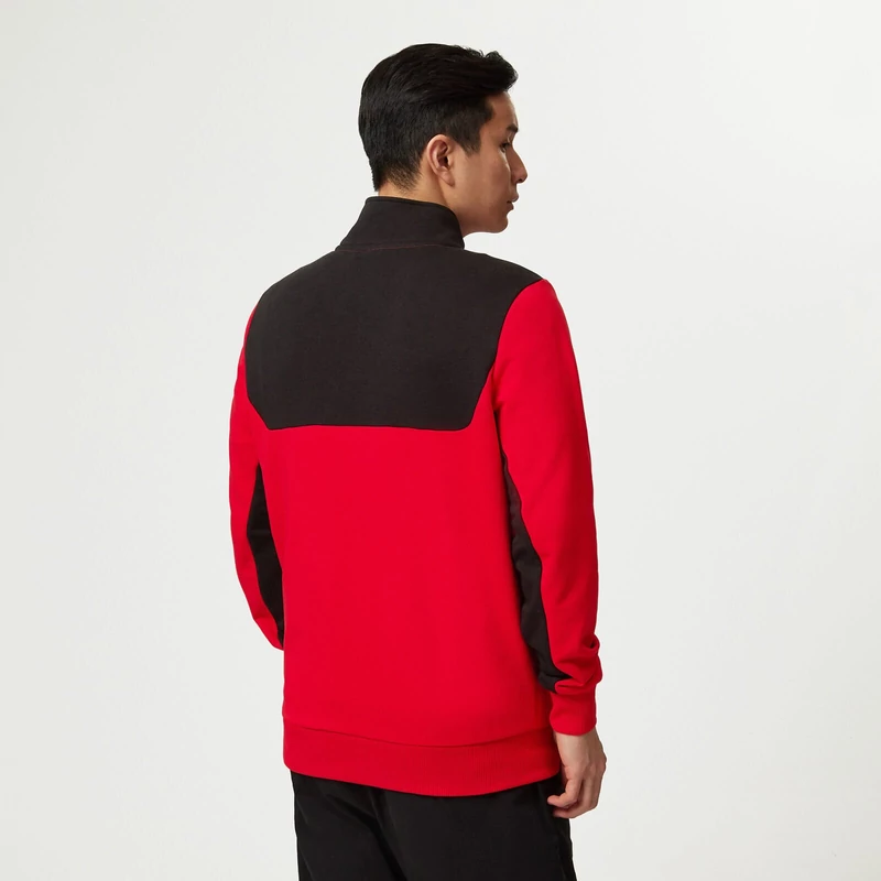 Ferrari pulóver - Scudetto Quarter Zip piros