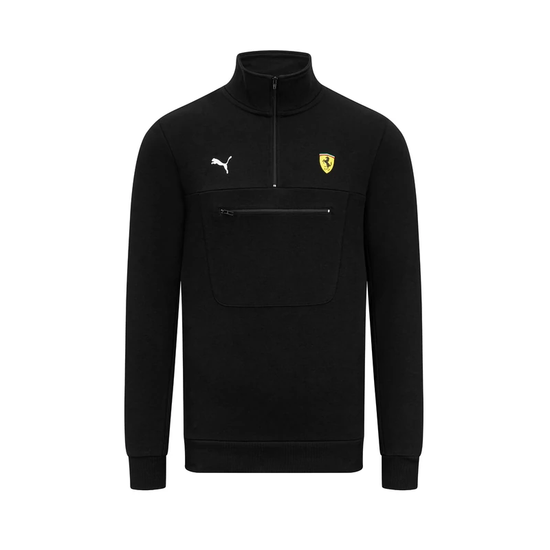 Ferrari pulóver - Scudetto Quarter Zip fekete