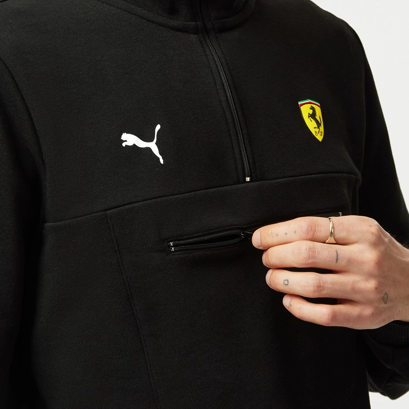 Ferrari pulóver - Scudetto Quarter Zip fekete