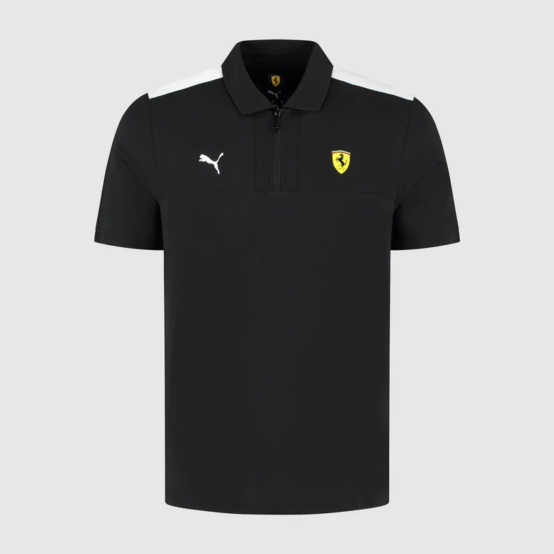 Ferrari galléros póló - Scudetto Duocolor fekete