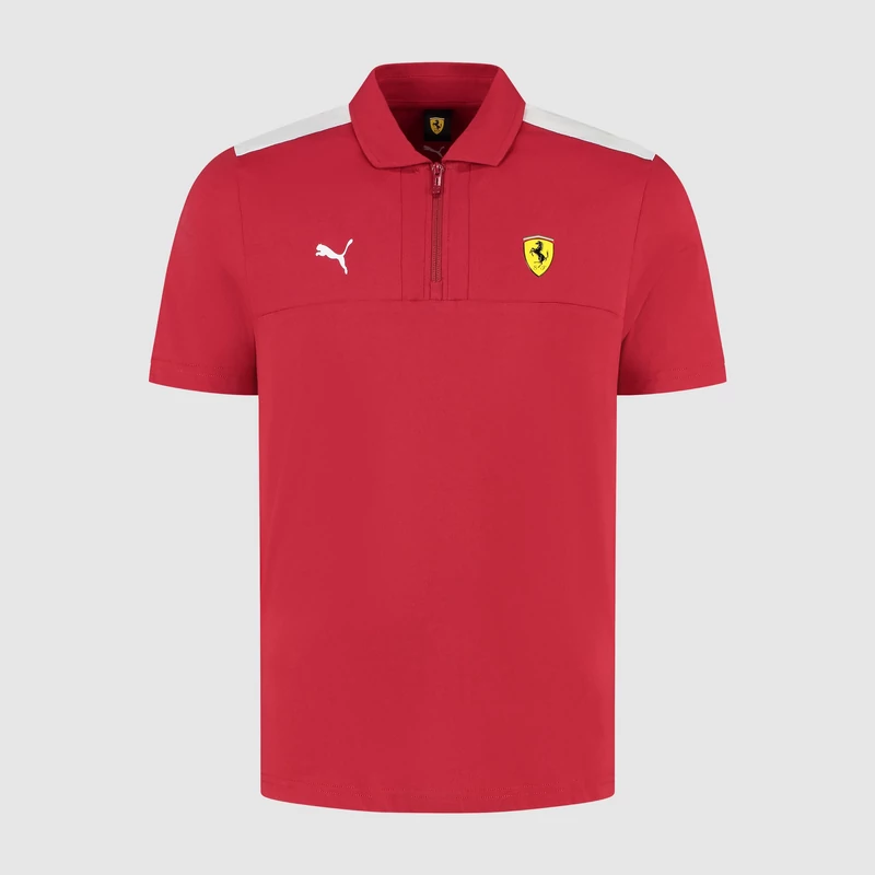 Ferrari galléros póló - Scudetto Duocolor piros
