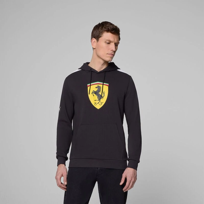 Ferrari pulóver - Scudetto Hoodie Doucolor fekete