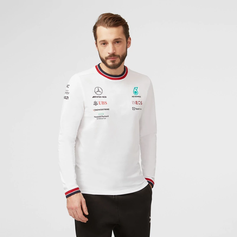 Mercedes AMG Petronas hosszú ujjú póló - Team Line White
