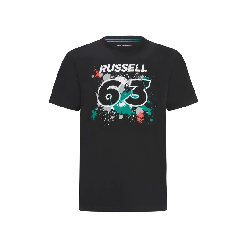 Mercedes AMG Petronas póló - Russell Graffiti fekete