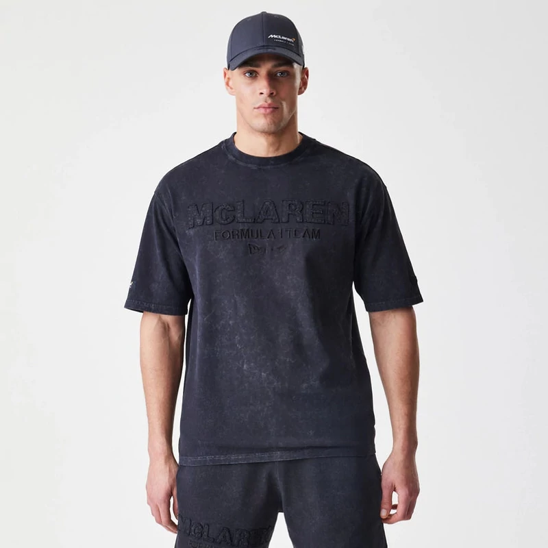 McLaren póló - Racing Washed Oversized fekete