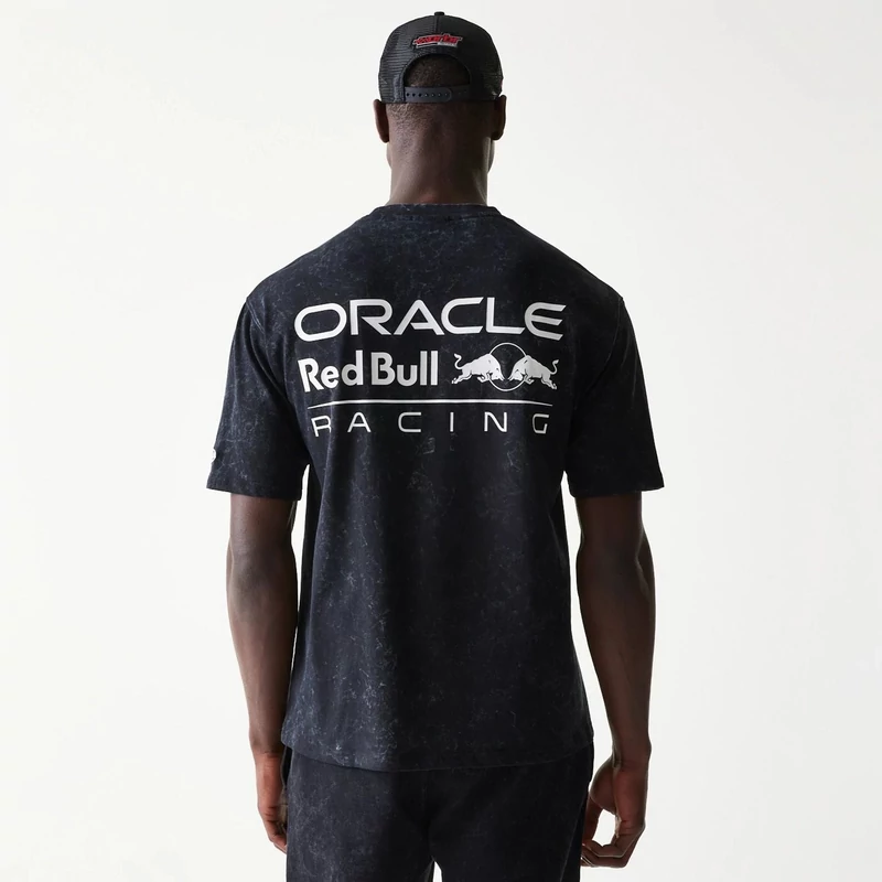 Red Bull Racing póló - Linear Graphic Oversized fekete